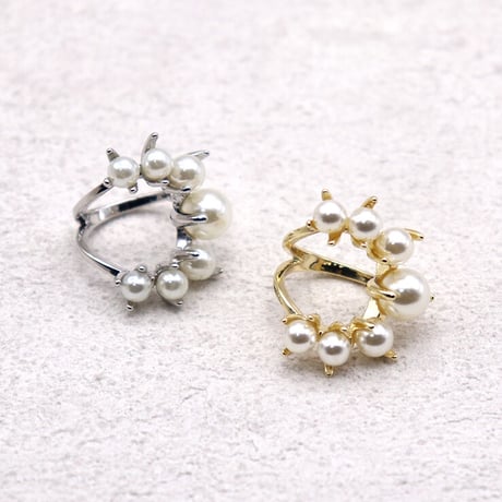 Semicircle pearl  ring （GOLD） / 2104-RG027