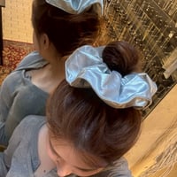 2508HA0073 /  Volume Eco leather Hair rubber（Silver)