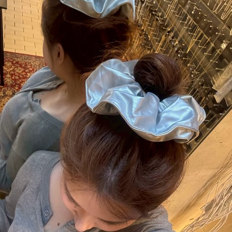 2508HA0073 /  Volume Eco leather Hair rubber（Silver)