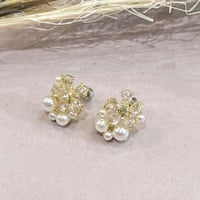 Flower bijou mini pearl Pierce（Gold/Pearl） /  2206_PR0488