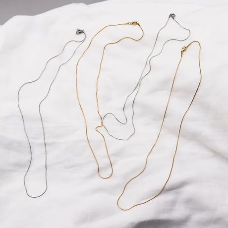 Snake Chain Simple Thin Necklace（Gold / 55cm）/ 2109-NC102