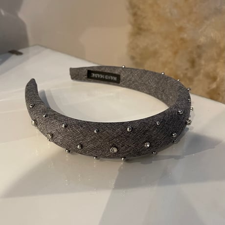 2402HA0052 / Stone beads headband（Gray）