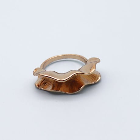 Metal Vintage Open Frill ring （Gold） /  2105-RG085
