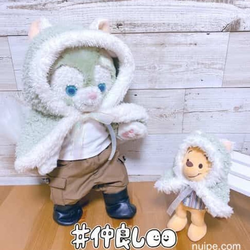 カスタムパーツ】ケープ（ポンチョ）のねこ耳【ダッフィーサイズ