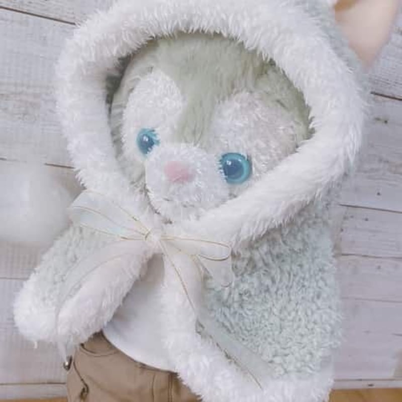 カスタムパーツ】ケープ（ポンチョ）のねこ耳【ダッフィーサイズ