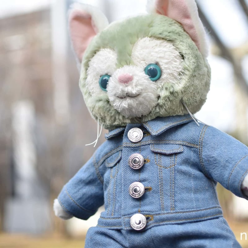 ジェラトーニ　ぬいぐるみ フード付きジャケット ジェラトーニサイズ】デニムジャケットの型紙 | ぬいぺ