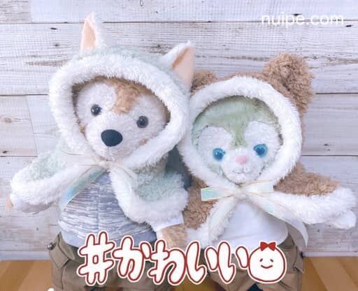 カスタムパーツ】ケープ（ポンチョ）のくま耳【ダッフィーサイズ