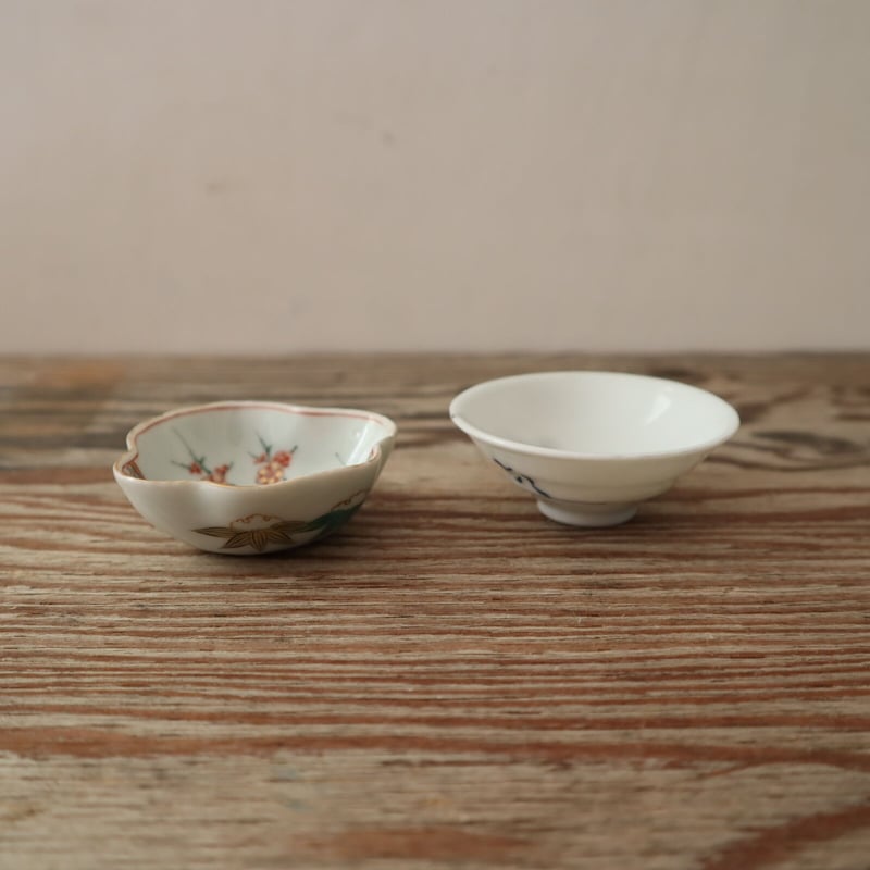 A001【豆皿】印判染付け色絵 いろいろ3種5点 | うつわ屋 KOJI