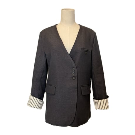 collarless jk・black