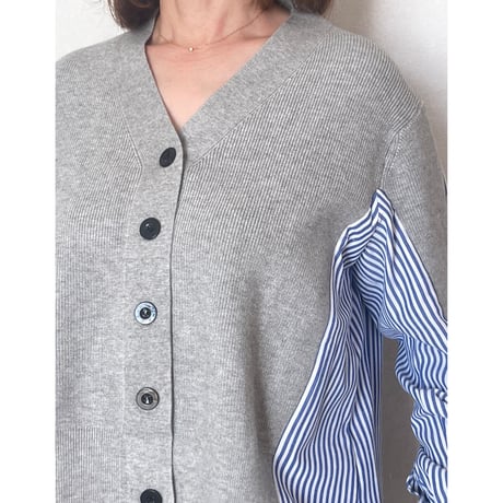 Knit shirt docking・gray