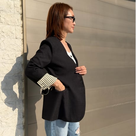 collarless jk・black