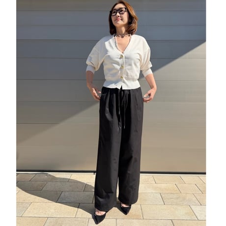 west roll pants・black