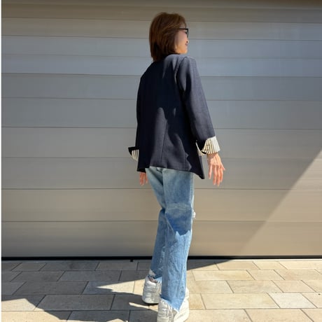 collarless jk・navy