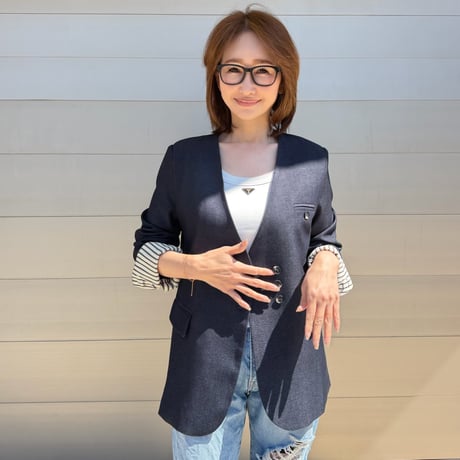 collarless jk・navy