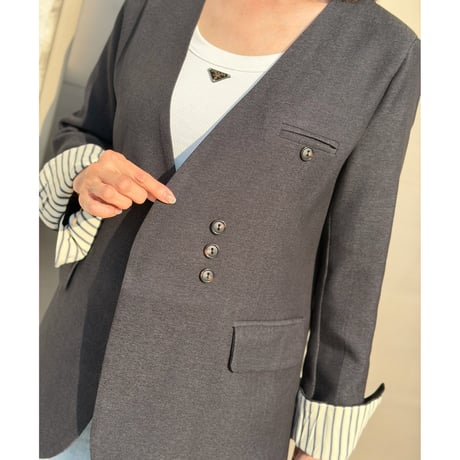 collarless jk・black