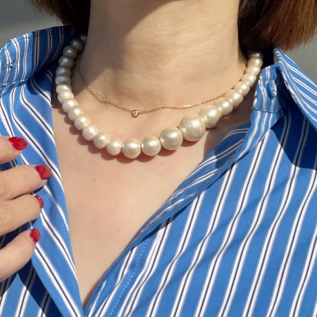 cotton perl necklace