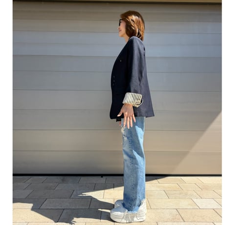 collarless jk・navy