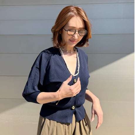 balloon cardigan・navy