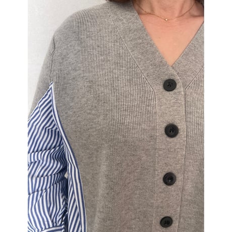 Knit shirt docking・gray
