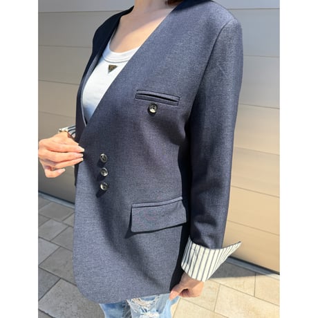 collarless jk・navy