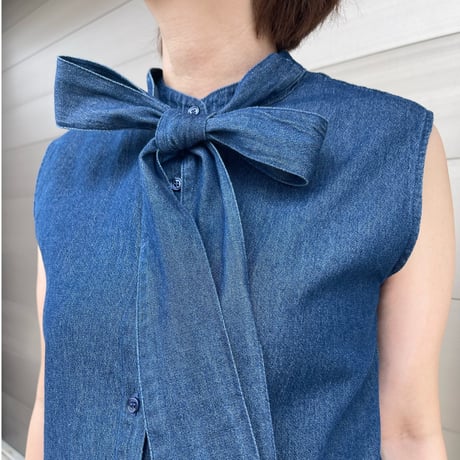 bowtie denim shirt