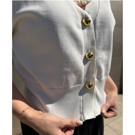 balloon cardigan・White
