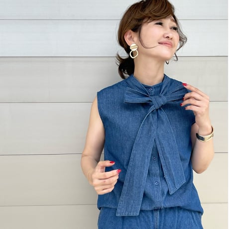 bowtie denim shirt