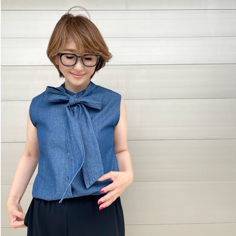 bowtie denim shirt