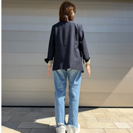 collarless jk・navy