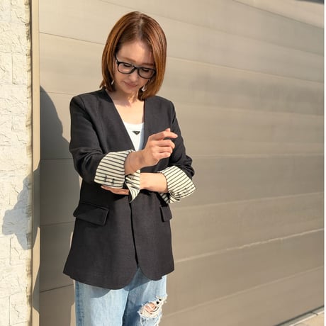 collarless jk・black
