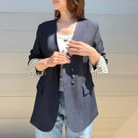 collarless jk・navy