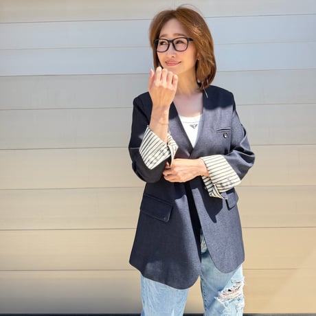 collarless jk・navy