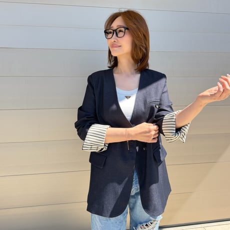 collarless jk・navy