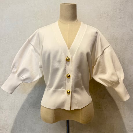 balloon cardigan・White