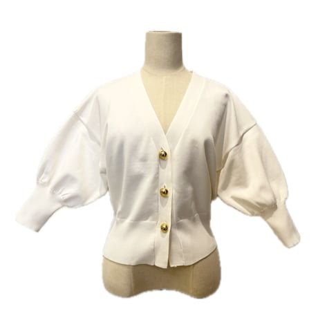 balloon cardigan・White