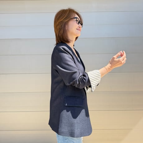 collarless jk・navy