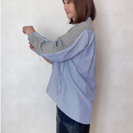 Knit shirt docking・gray