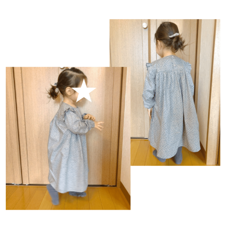 肩フリルヨークワンピース（90㎝）ダウンロード型紙 | Baby&Kids Handmade