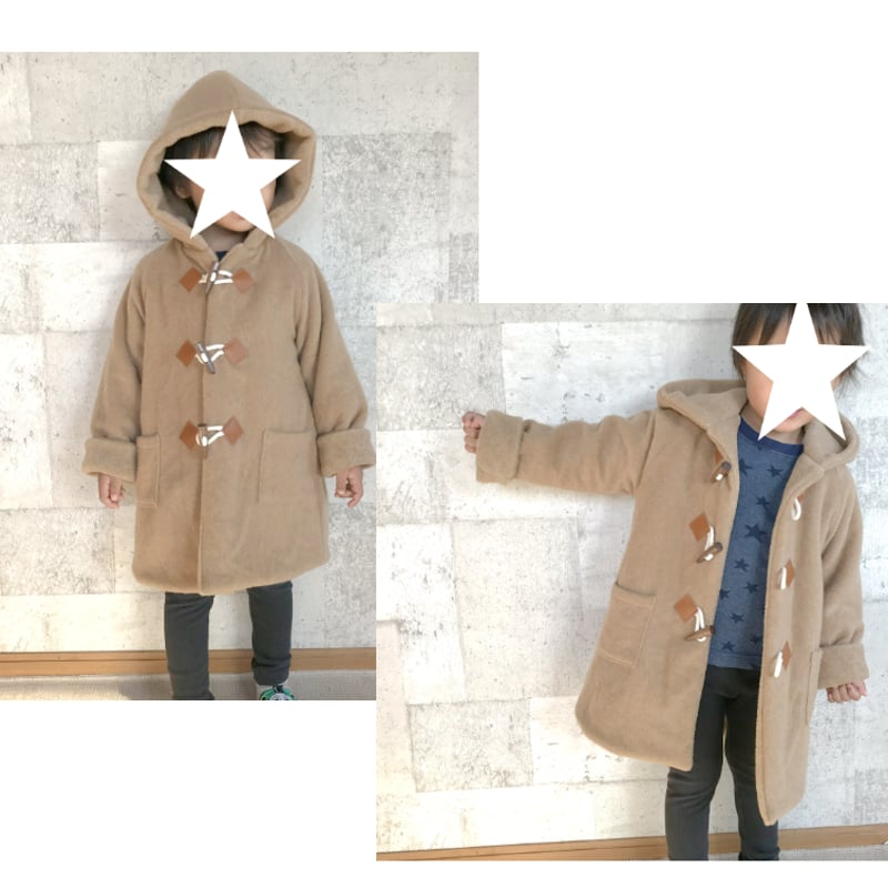 【美品】ワンダフルワールド からし色 親子くまちゃん刺繍 ダッフルコート ダッフルコート（110㎝）ダウンロード型紙 | Baby&Kids Handmade