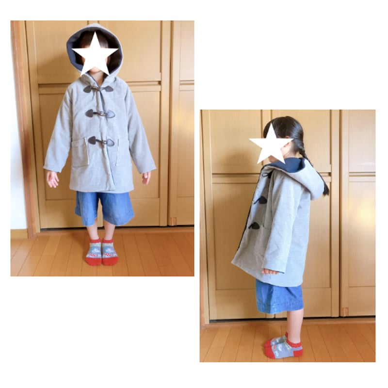 KETTY　くまちゃん　刺繍　ダッフルコート　キルティング中綿　チェック　フリー KETTY くまちゃん 刺繍 ダッフルコート キルティング中綿