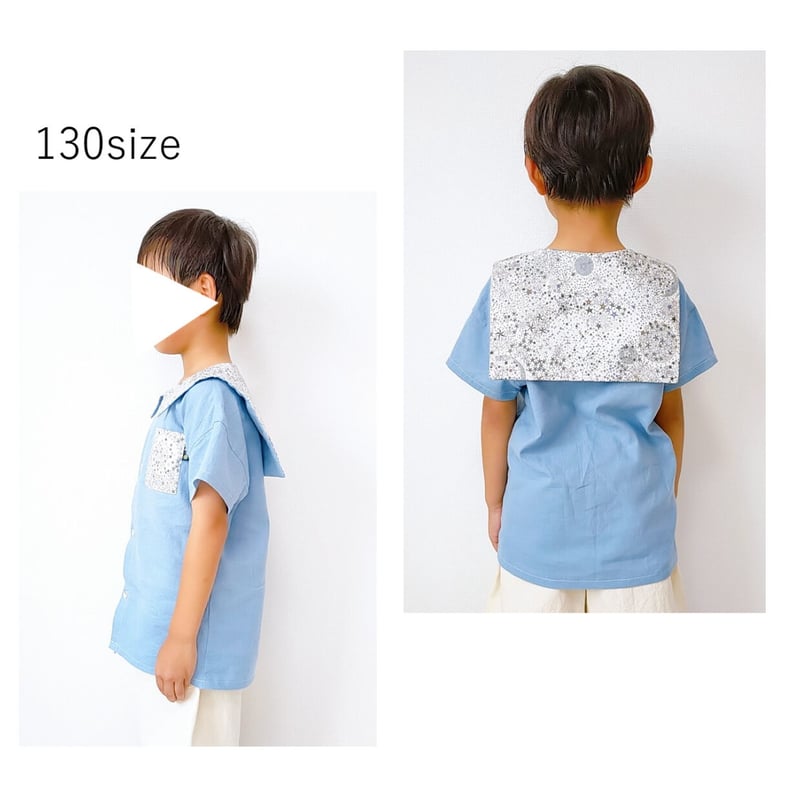 セーラーカラーシャツ（130㎝）ダウンロード型紙 | Baby&Kids Handmade
