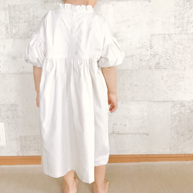 ぽわん袖ワンピース オーダーページ ぽわん袖ワンピース（110㎝）ダウンロード型紙 | Baby&Kids Handmade