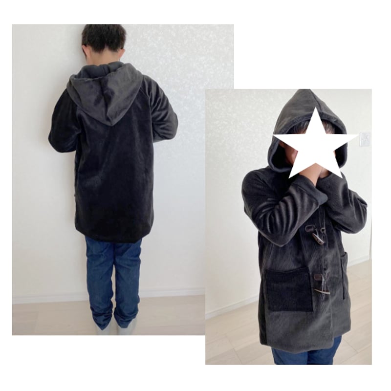 ダッフルコート（90㎝）ダウンロード型紙 | Baby&Kids Handmade