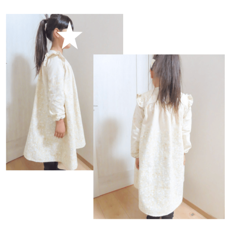 肩フリルヨークワンピース（120㎝）ダウンロード型紙 | Baby&Kids Handmade