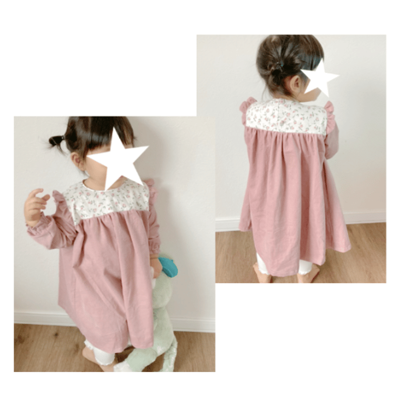 肩フリルヨークワンピース（90㎝）ダウンロード型紙 | Baby&Kids