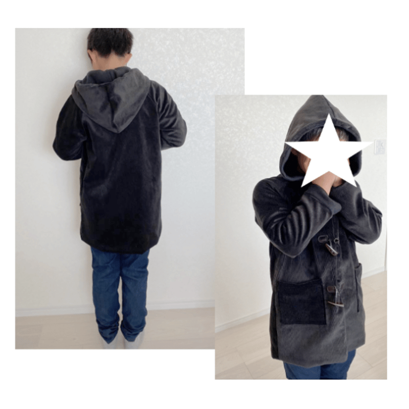 ダッフルコート（100㎝）ダウンロード型紙 | Baby&Kids Handmade
