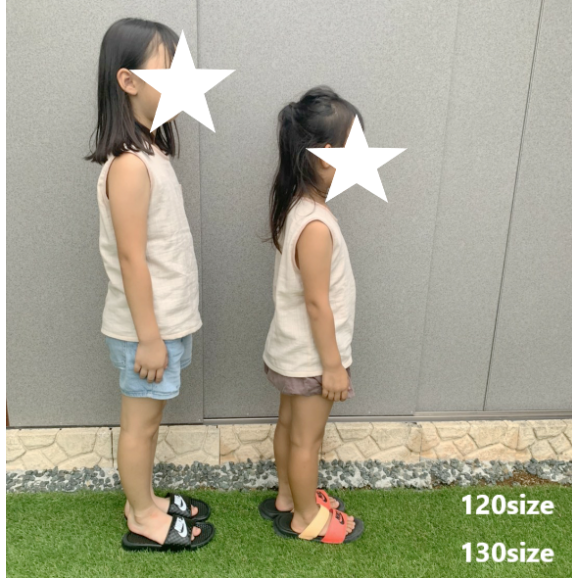 ノースリーブシャツ（130㎝）ダウンロード型紙 | Baby&Kids Handmade 