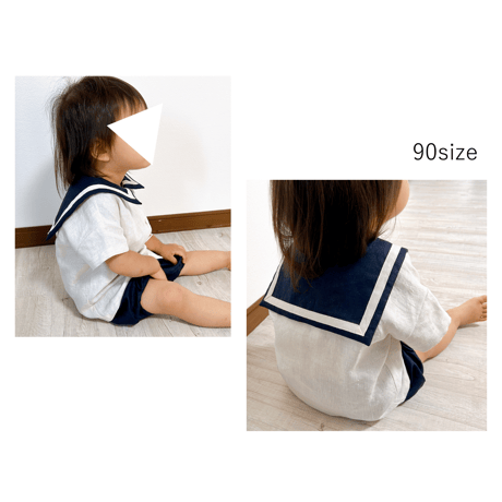 セーラーカラーシャツ（90㎝）ダウンロード型紙