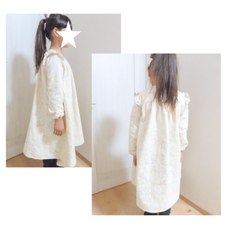 肩フリルヨークワンピース（110㎝）ダウンロード型紙 | Baby&Kids Handmade