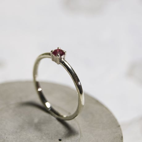 トパーズ ピンク ラウンド3mm シルバープレーンリング 1.5mm幅 鏡面｜W.K.W. TOPAZ PINK RD3mm PLANE RING 1.5 sv mirror｜FA-273